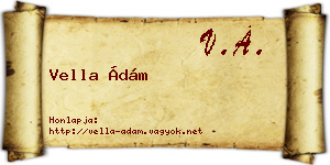 Vella Ádám névjegykártya